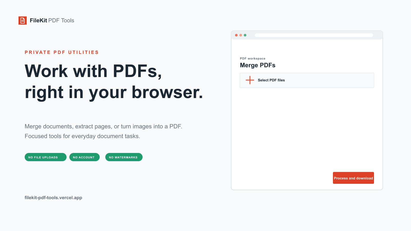 FileKit PDF Tools interface