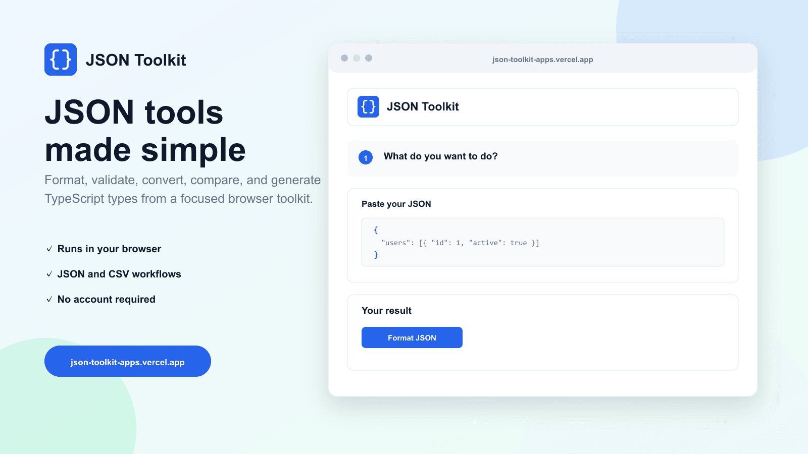 JSON Toolkit interface