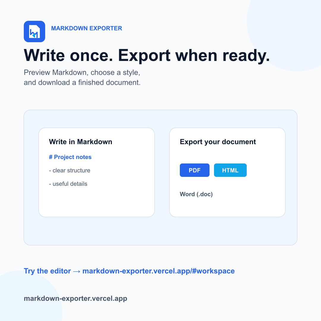 Markdown Exporter screenshot 1